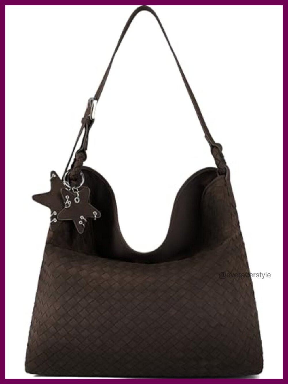 Woven Faux Suede Hobo Bag Top Handle Shoulder Purse Large Tote